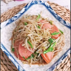 豆芽炒香肠 ,豆芽炒香肠 怎么做,家常菜,小吃教程,家常菜,家常菜做法,小吃培训,豆芽炒香肠 的做法,