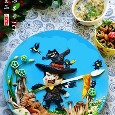 餐盘画——万圣节 ,餐盘画——万圣节 怎么做,家常菜,小吃教程,家常菜,家常菜做法,小吃培训,餐盘画——万圣节 的做法,