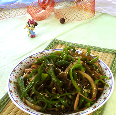 青椒海带丝 ,青椒海带丝 怎么做,凉菜,小吃教程,家常菜,家常菜做法,小吃培训,青椒海带丝 的做法,
