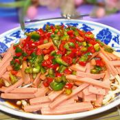 金针菇拌火腿肠 ,金针菇拌火腿肠 怎么做,凉菜,小吃教程,家常菜,家常菜做法,小吃培训,金针菇拌火腿肠 的做法,