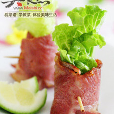 培根生菜卷 ,培根生菜卷 怎么做,韩国料理,小吃教程,家常菜,家常菜做法,小吃培训,培根生菜卷 的做法,