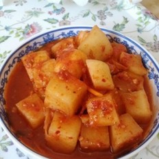萝卜块泡菜 ,萝卜块泡菜 怎么做,韩国料理,小吃教程,家常菜,家常菜做法,小吃培训,萝卜块泡菜 的做法,