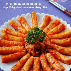 韩式泡菜炒年糕 ,韩式泡菜炒年糕 怎么做,韩国料理,小吃教程,家常菜,家常菜做法,小吃培训,韩式泡菜炒年糕 的做法,