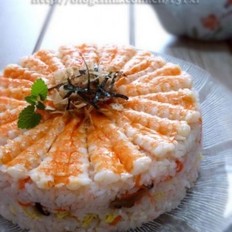 鲜虾寿司蛋糕 ,鲜虾寿司蛋糕 怎么做,日本料理,小吃教程,家常菜,家常菜做法,小吃培训,鲜虾寿司蛋糕 的做法,
