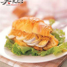 民贺店车提供法国菜肉松三明治 的做法,其包含：主料,辅料,食材,做法等,让您在免费的小吃培训中学习到肉松三明治 的烹饪技巧