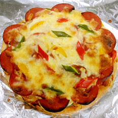 火腿彩椒披萨 ,火腿彩椒披萨 怎么做,意大利菜,小吃教程,家常菜,家常菜做法,小吃培训,火腿彩椒披萨 的做法,